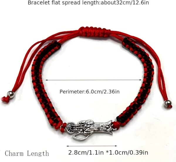 925 Sterling Silver Santa Muerte Bracelet For Men And Women - 1pc La Santa Muerte Pendant Saint Of Death Rope Braided String Sickle Grim Reaper Rope Adjustable Religious Amulet, Memento Mori Necklace - Image 4