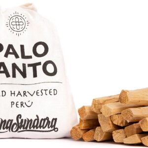 Luna Sundara Palo Santo Sticks from Peru Sustainably Wild Harvested Quality Hand Picked 100 Grams Authentic Smudge Sticks Includes a Reusable Drawstring Bag.