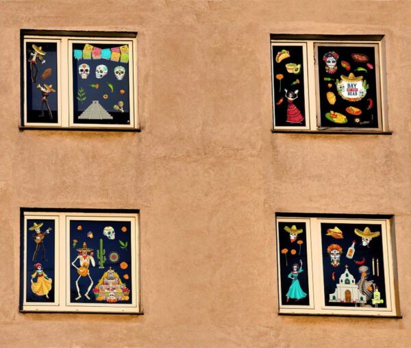 9PCS Dia de Los Muertos Window Clings Decals for Glass Windows Removable, Double-Side Sugar Skull Day of The Dead Window Sticker for Mexican Supplies Party Decoration Accessories - Image 4