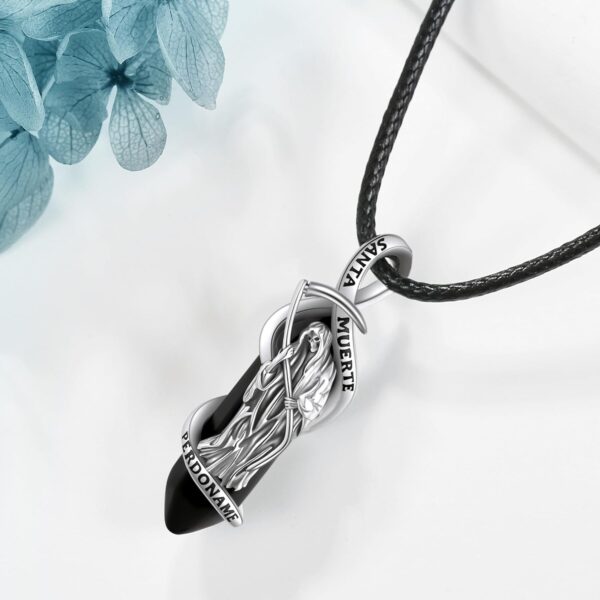 MONGAS Santa Muerte/Virgin Mary/Saint Jude Necklace Sterling Silver Santa Muerte/Virgin Mary/Saint Jude Jewelry Religion Necklace for Men Women - Image 4