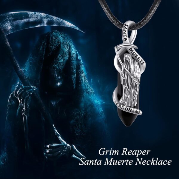 MONGAS Santa Muerte/Virgin Mary/Saint Jude Necklace Sterling Silver Santa Muerte/Virgin Mary/Saint Jude Jewelry Religion Necklace for Men Women - Image 6