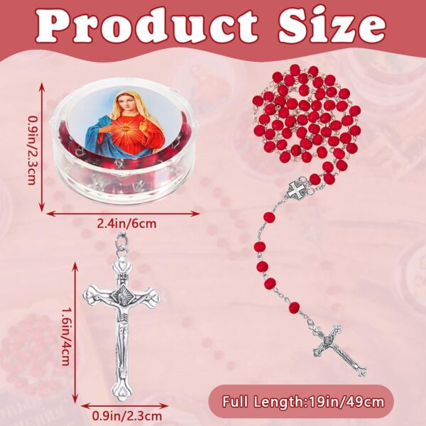 24 Pcs Rose Scented Catholic Rosaries Necklaces Wooden Beads Rosary Necklace Religious Rosary Jesus Cross Catholic Gifts Holy Rosaries in Bulk with Gift Boxes for Prayer Men Women - Image 2