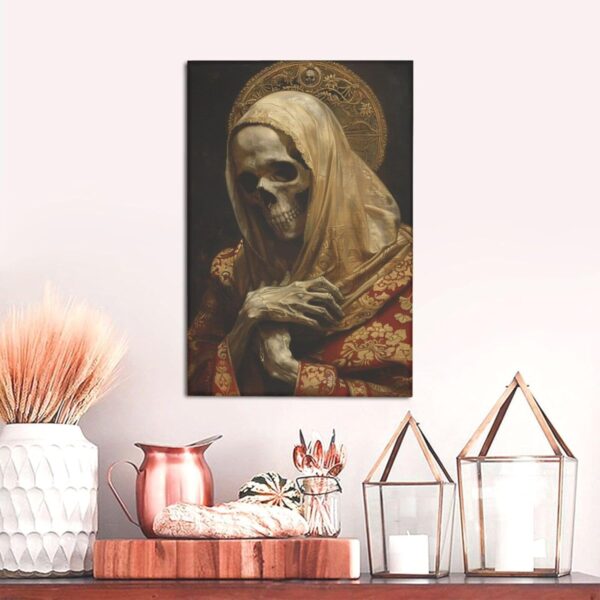 Holy Death Canvas Wall Art Poster Aesthetic Print Painting For Dorm Bedroom Living Room,12x18 Inch Framed - Image 4