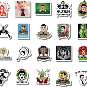 20 PCS Stickers Pack Malverde Aesthetic Vinyl Colorful Waterproof for Water Bottle Laptop Scrapbooking Luggage Guitar Skateboard