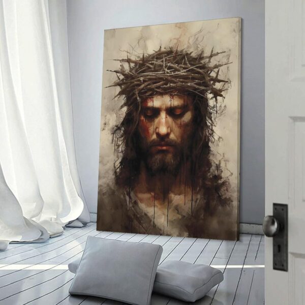 DuduYH Jesus Poster Persecution Crown of Thorns Canvas Wall Art Christ God Picture Religious Catholic Painting Artwork Church House Room Decor (07-jesus image,16x24inch-Unframe) - Image 8