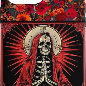 Santa Muerte Colorful Floral Day Of The Dead Skeleton Art Case for iPhone 13 Pro Max