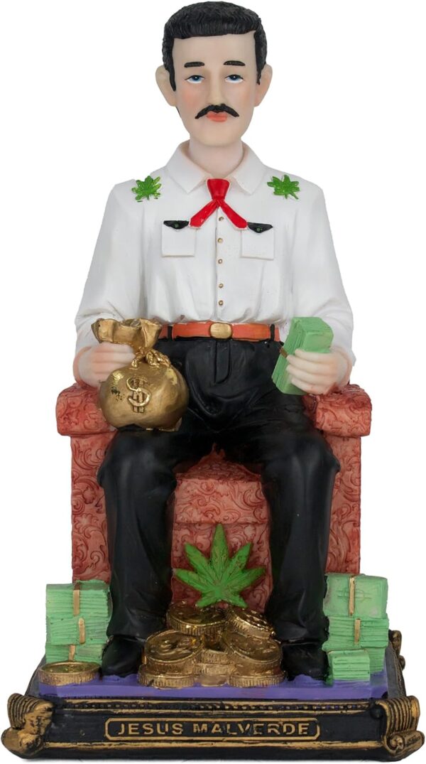 Cannan Jesus Malverde 10" Icono Espiritual que se Originó en Sinaloa Malverde Resin Figure - Image 2