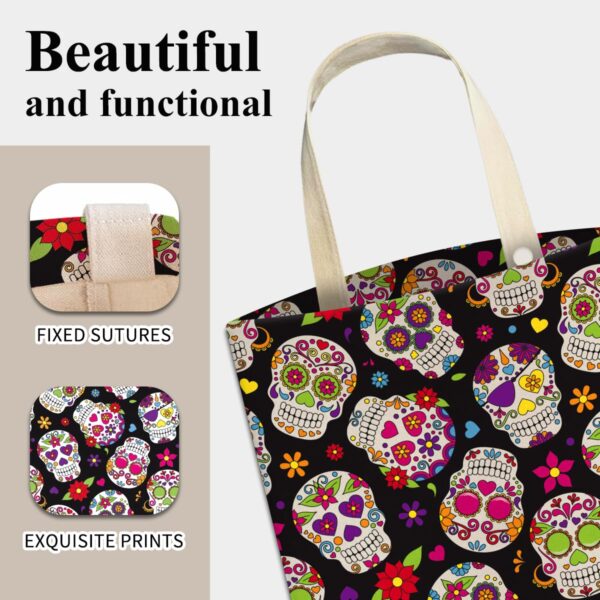 Car Trash Can, Cute Car Trash Bag, Hanging Car Organizer and Storage Bag, Trash Bin for Car Accessories, Vehicle, Travelling, Camping Sugar Skull Floral - Image 4