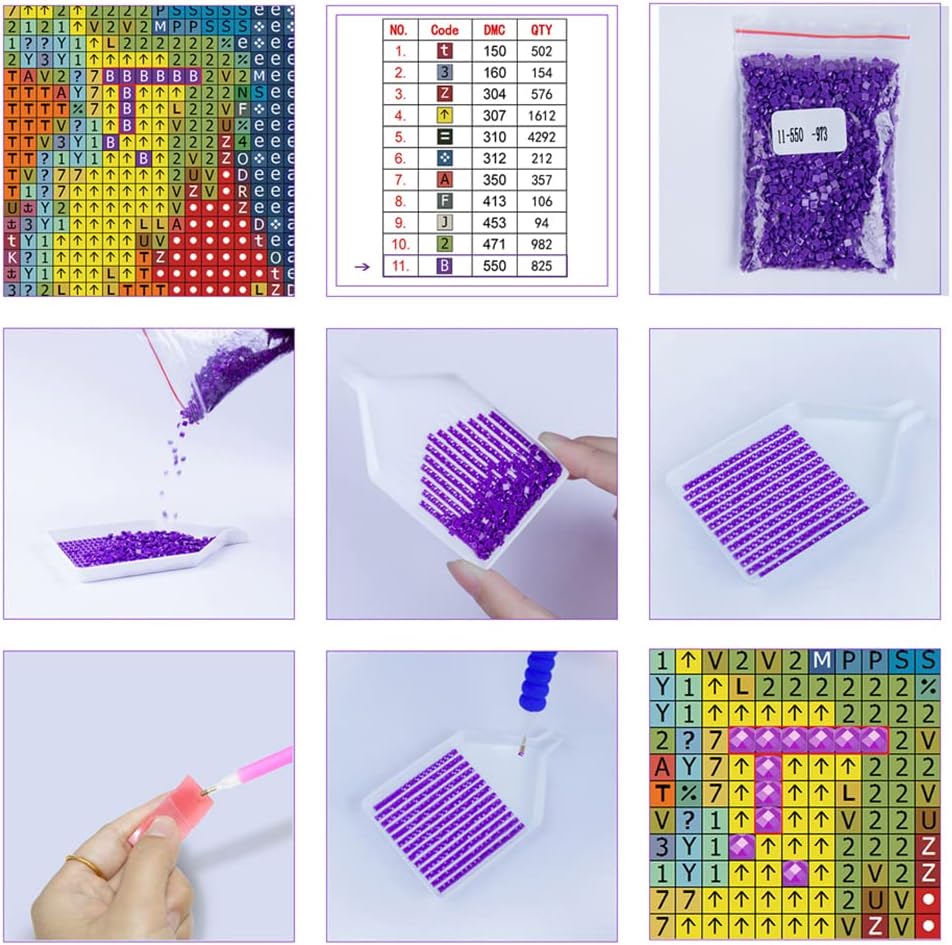 5D DIY Diamond Painting Girl, Diamond Art Painting Sugar Skull by Number Kits for Adults and Kids, Abstract Girls Arts Painted with Round Full Drill for Gift Wall Decor(30X40cm/12x16in,Girl-3) - Image 7