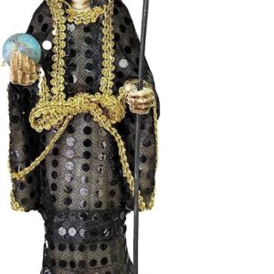 Santa Muerte 13" Inch Statue Resin Material Golden Coins Grim ReaperF
