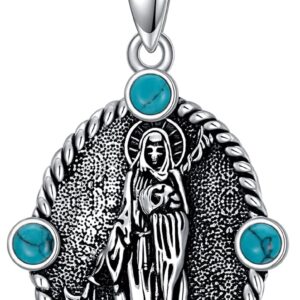 Seiyang Saint Necklace 925 Sterling Silver Patron Amulet Medal Jewelry for Men Women (with Gift Box)