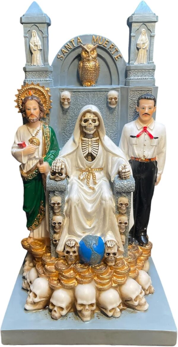 Santa Muerte San Judas Jesus Malverde Statue 12" - Image 4