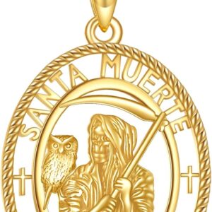 14K Solid Gold Religious Protector Pendant Necklace - Religious Jewelry Gifts for Men and Women