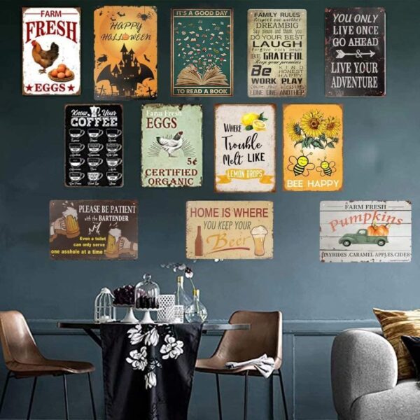 Metal Tin Retro Sign-and She Lived Happily Ever After Metal Poster, Wicked Witch Halloween Art, Sugar Skull Metal Poster, Day of The Dead,Vintage Aluminum Sign for Home Coffee Wall Decor 8x6 Inch - Image 6