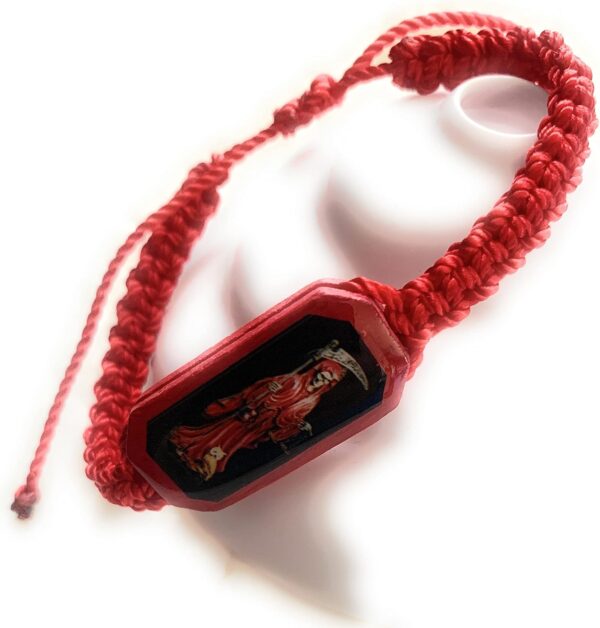 Chavarrieta Red Thread Bracelet Pulsera Roja de hilo de la Santa Muerte, Black - Image 2