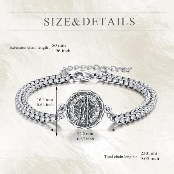 YFN Patron Saint Bracelet Sterling Silver Religious Protector Bracelet Jewelry Gifts for Women Men - Image 4