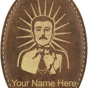 LaserGram Personalized Christmas Ornament, Malverde, Faux Leather, Custom Laser Engraved Gift Idea (Oval Shape, Rustic)