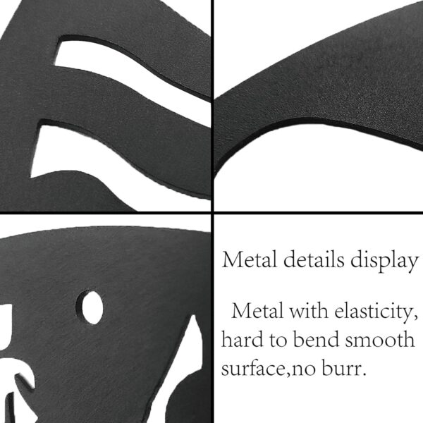 CREATCABIN Skull Metal Wall Art Butterfly Decor Wall Hanging Plaques Ornaments Iron Wall Art Sculpture Sign for Indoor Outdoor Home Livingroom Kitchen Garden Office Decoration Gift Black 6.3 x 7.9inch - Image 4