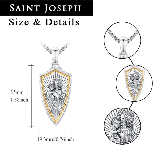 Gold Religious Necklace for Men Saint Michael/Christopher/Judas/Benedict/Joseph/Jude Pendant Religious Jewelry Gifts for Talisman Amulet - Image 3