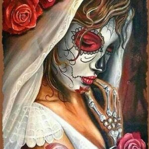 Rustic Metal Tin Sign Sugar Skull Beauty Retro Art Wall Decor Antique Tin Sign Vintage Advertising Metal Tin Sign Farmhouse Coffee Shop Street Garden Garage Door Shop Metal Signs 8x12 Inch