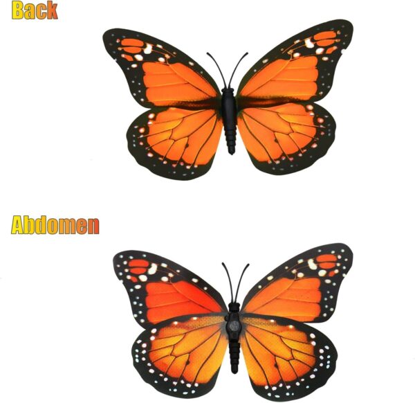 AQUEENLY Monarch Butterfly Decorations, 4.72'' Orange Premium Artificial Monarch Butterfly to Decorate for Craft, Home, Wall, Wedding, Party (12 Pcs) - Image 8