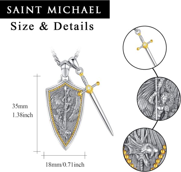 Gold Religious Necklace for Men Saint Michael/Christopher/Judas/Benedict/Joseph/Jude Pendant Religious Jewelry Gifts for Talisman Amulet - Image 4