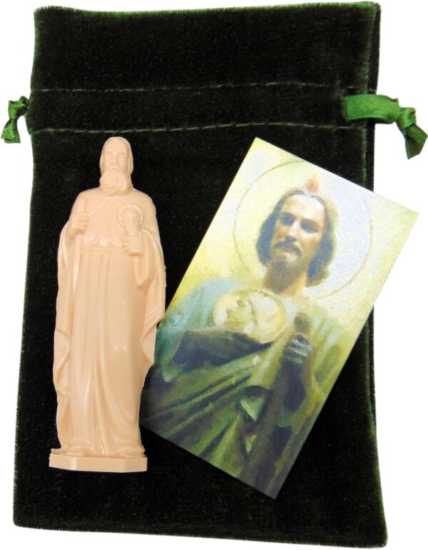 Westmon Works St Jude Prayer for Lost or Hopeless Causes with Holy Card with Patron Saint Novena Prayer and Small Plastic Statue Figurine - Image 2