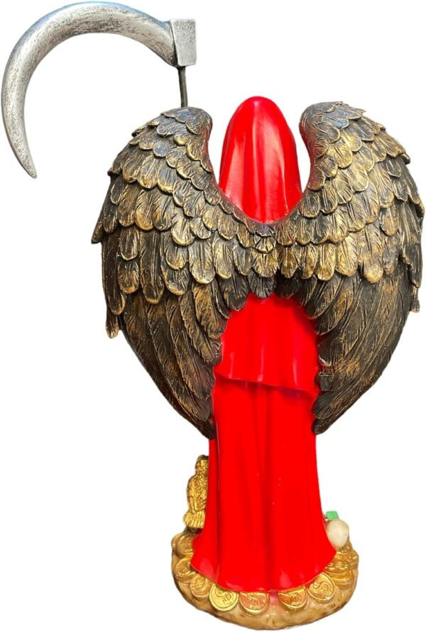 12" Santa Muerte Red Jesus Malverde Statue - Image 2