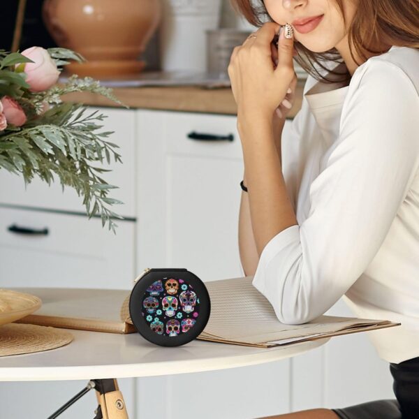 Sugar Skull Round Jewelry Box,Traveling Jewelry Box Storage For Women'S Necklace Earring Rings Accessories - Image 7