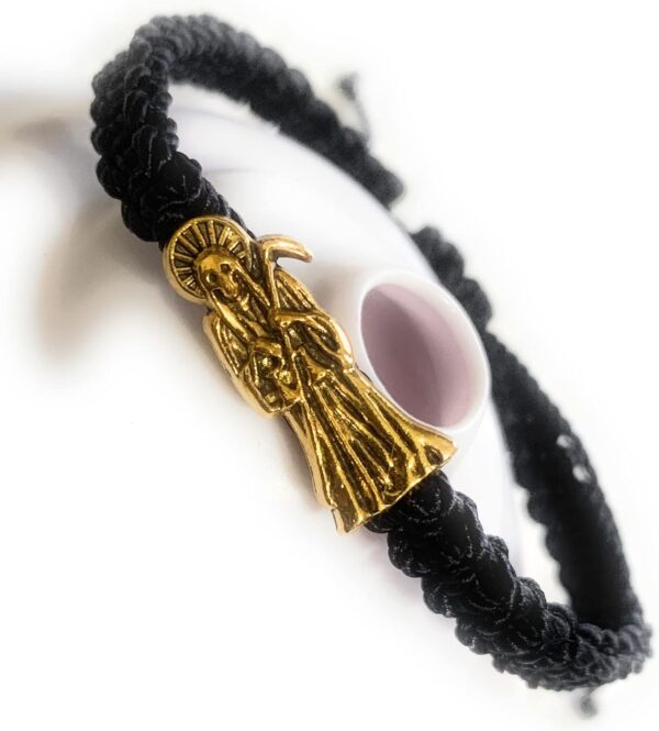 LONTCS Boys' Black and Gold Santa Muerte Bracelet - Image 3
