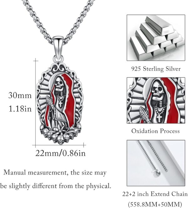 Patron Saint Necklace 925 Sterling Silver Amulet Necklace Religious Jewelry for Men Women - Image 6