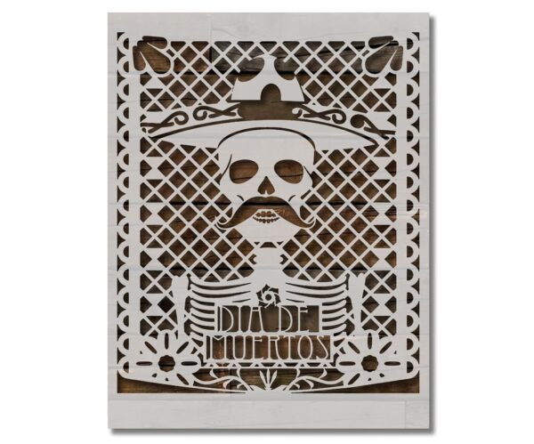 Papel Picado Dia De Muertos Day of the Dead Stencil Template Reusable for Painting on Walls, Wood, Arts and Crafts (592) - 17 x 22 Inches