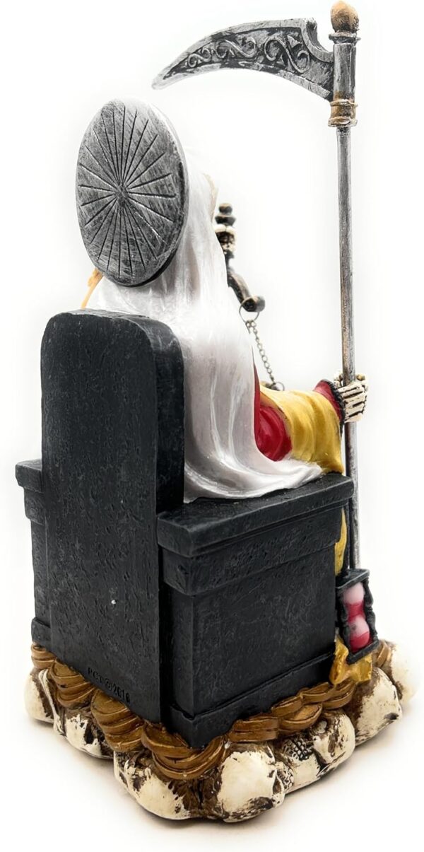 RUSTIX Santa Muerte Statue, La Santa Muerte Figurine, Saint of Holy Death, Sacred Symbol of Protection and Spirituality, Seated Religious Decor, Muerte de la Muerte Altar Piece (Multicolor) - Image 6