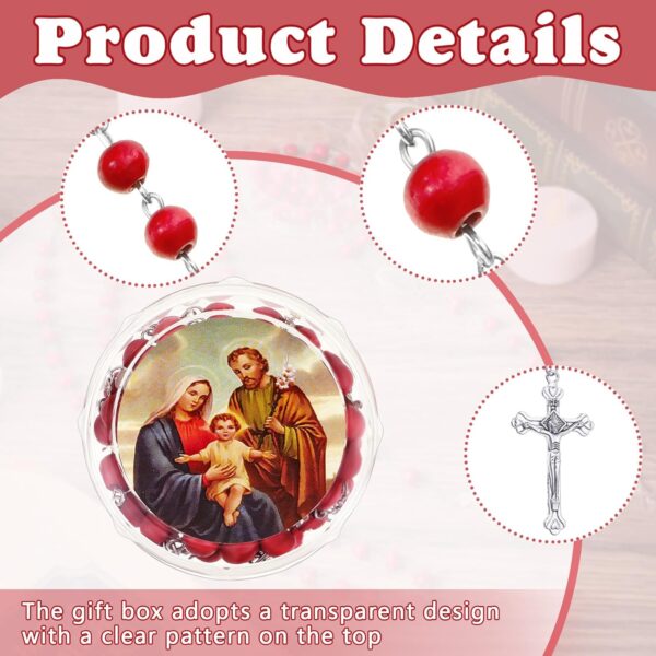 24 Pcs Rose Scented Catholic Rosaries Necklaces Wooden Beads Rosary Necklace Religious Rosary Jesus Cross Catholic Gifts Holy Rosaries in Bulk with Gift Boxes for Prayer Men Women - Image 3