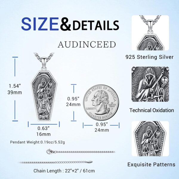 18K Gold St Michael Pendant/Saint Anthony/Archangel Raphael/St Benedict/San Judas/Jesus Cross/Santa Muerte/Virgin Mary Necklace 925 Sterling Silver Amulet Jewelry for Men Women - Image 2