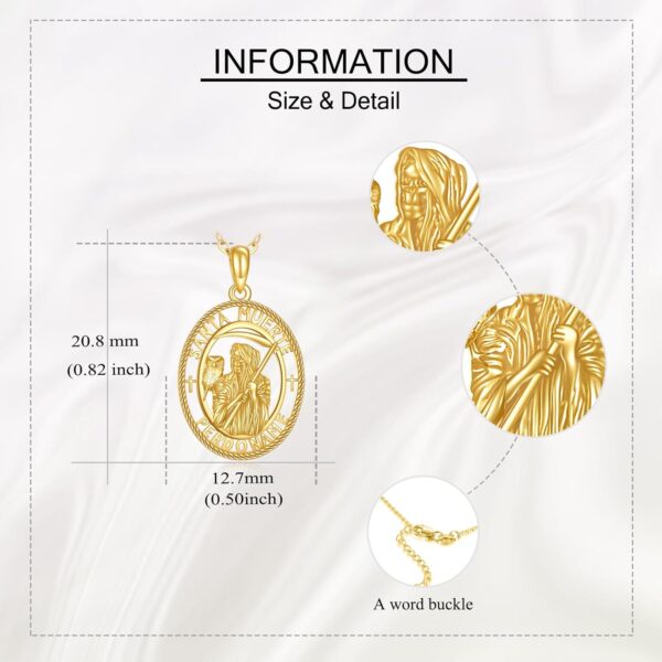 14K Solid Gold Religious Protector Pendant Necklace - Religious Jewelry Gifts for Men and Women - Image 5
