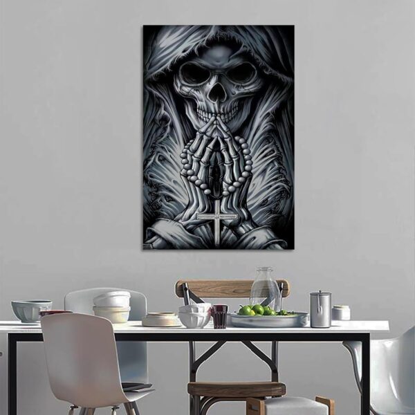 Santa Muerte Skull Canvas Art Poster And Wall Art Picture Print Modern Family Bedroom Decor Posters 08x12inch(20x30cm) - Image 3