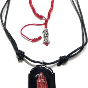 Santa Muerte scapular and matching bracelet.