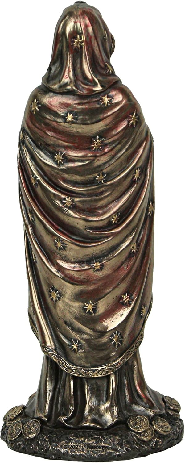 Veronese Design 7.5" Santa Muerte Rosario Prayer Resin Sculpture Antique Bronze Finish - Image 5