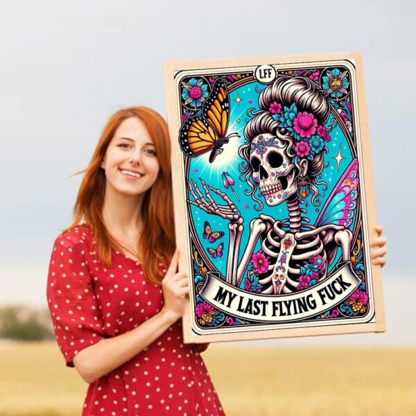 Meothan Skull Diamond Art Kits for Adults-Skull Last Flying Diamond Painting Kits for Adults Beginners, 5D DIY Full Drill Round Rhinestone Gem Art Crafts Paintings for Home Wall Decor 12"x16" - Image 4