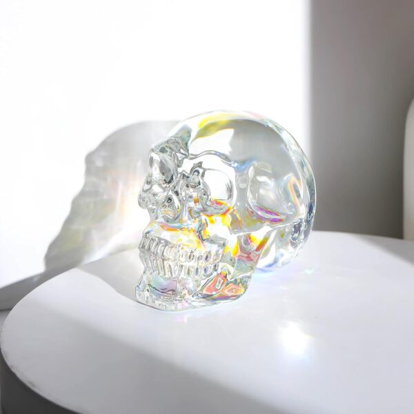 Ornalrist Crystal AB-Color Skull Head Figurines - Gifts for Skull, Witchy Lovers Men, Women, Halloween Day of The Dead Decor - Gifts Box 2.8inch - Image 5