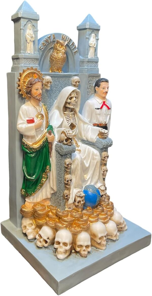 Santa Muerte San Judas Jesus Malverde Statue 12" - Image 2