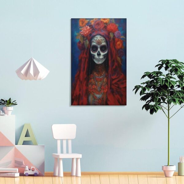Iisrar Saint Death Painting, Santa Muerte Occult Wall Art, Mexican Folk Art, Printable Wall Art Decor Canvas Wall Art Print Poster For Home School Office Decor Frame 12x18inch(30x45cm) - Image 4