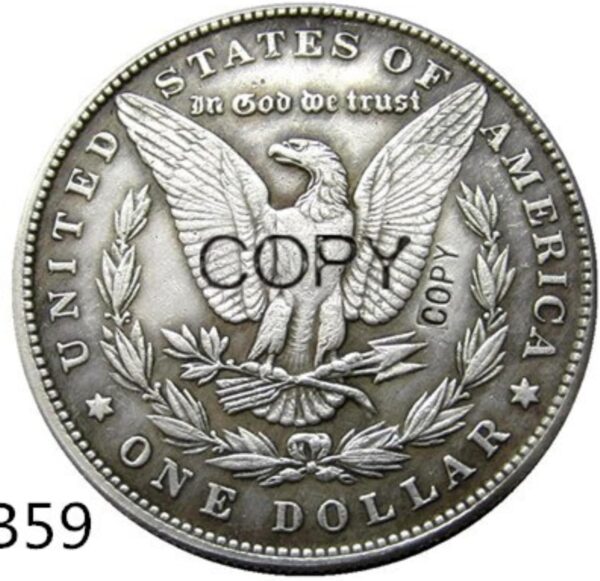 Copy U.S Hobo Morgan Dollar Coin Santa Muerte Saint Death Nude Naked Female Grim Reaper Demon Devil Succubus 1921 Silver Plated Replica Commemorative - Image 2