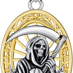 YAFEINI Santa Muerte Necklace Sterling Silver Santa Muerte pendant Necklace la Santa Muerte Jewelry for Women