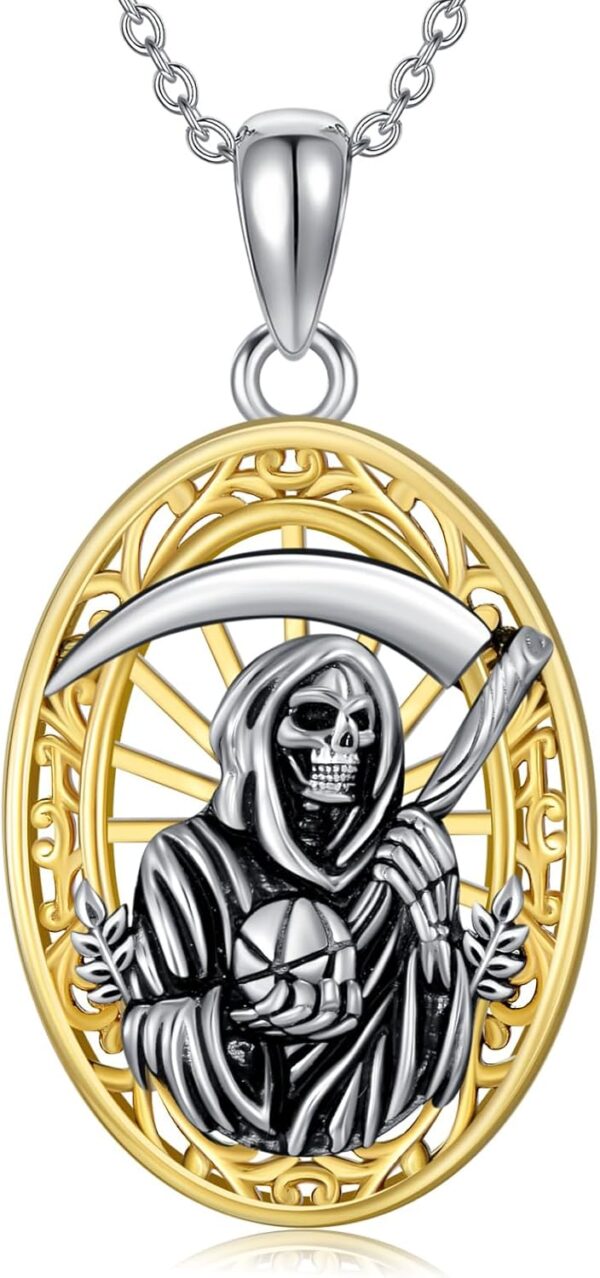 YAFEINI Santa Muerte Necklace Sterling Silver Santa Muerte pendant Necklace la Santa Muerte Jewelry for Women