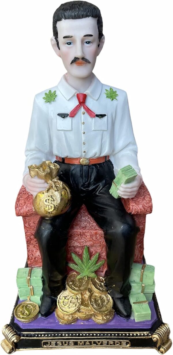 Statues MAS-Collectible 10 inch Jesus Malverde Angel of The Poor Sinaloa Religious Figurine Mexico Decor 10" Tall
