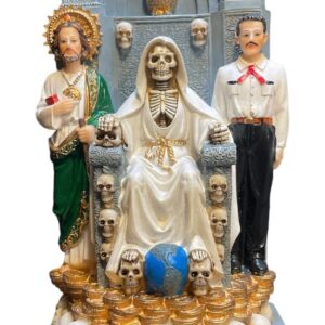 Santa Muerte San Judas Jesus Malverde Statue 12"