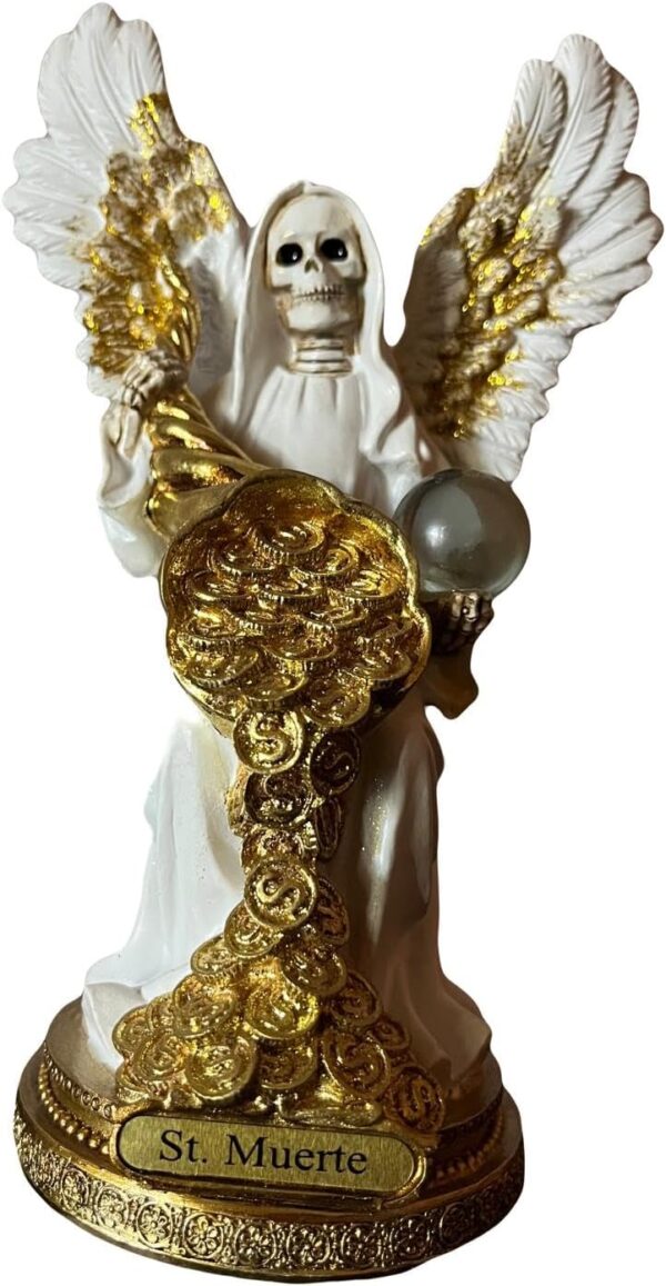Santa Muerte con Cuerno de la Abundancia 8" para la Buena Suerte y proteccion/Statue Holy Death 8" for Prosperity and Positive Energy (White)