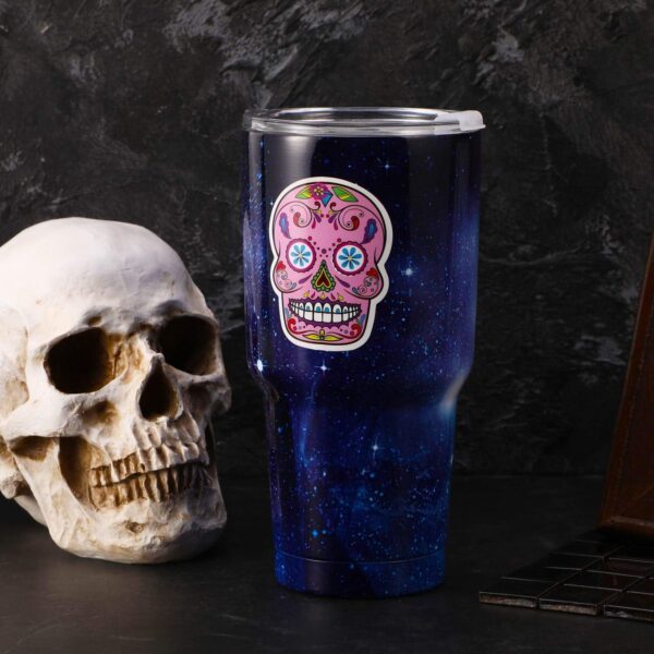 120 Pieces Skull Stickers Halloween Sugar Skull Decals Dia de Los Muertos Mexican Day of Dead Sticker for Laptop Water Bottle Luggage Bike Computer - Image 6
